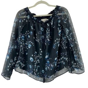 TJD The Jetset Diaries‎ Blue Floral Top Sz XS
